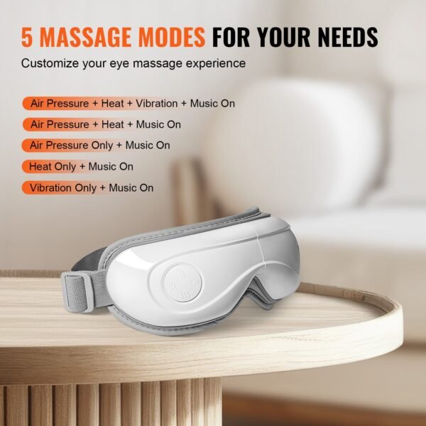 VEVOR Eye Massager with Heat & Remote Eye Care Device 5 Modes Bluetooth Music - Image 3