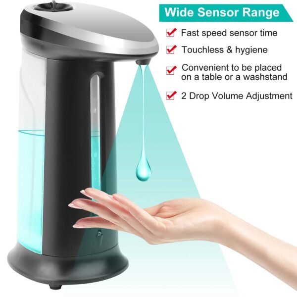 Automatic Soap Dispenser 16.9OZ Anti-slip Sensor Refillable Hand Gel Desktop Dispenser 2 Drop Volume Adjustment - Image 3