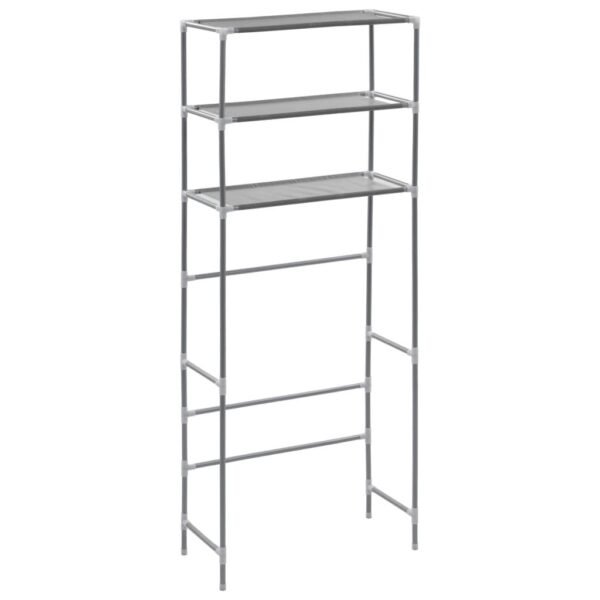 3-Tier Storage Rack over Laundry Machine Silver 27.2"x11"x66.5" - Image 2