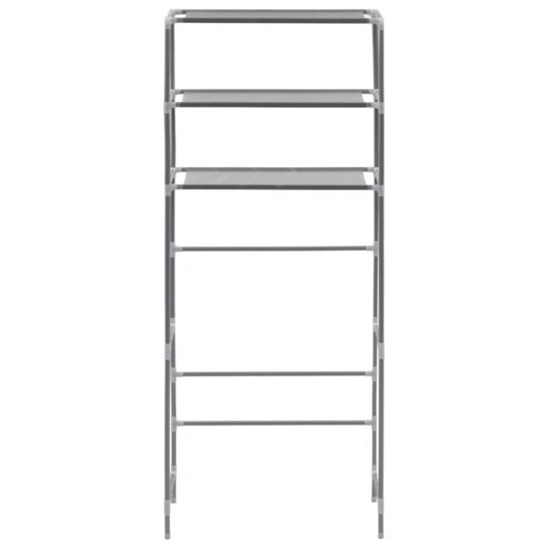 3-Tier Storage Rack over Laundry Machine Silver 27.2"x11"x66.5" - Image 3