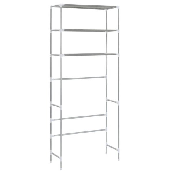 3-Tier Storage Rack over Laundry Machine Silver 27.2"x11"x66.5" - Image 4