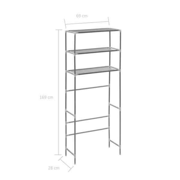 3-Tier Storage Rack over Laundry Machine Silver 27.2"x11"x66.5" - Image 8