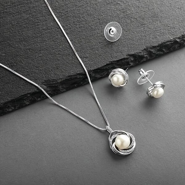 1 luxury fashion exquisite high-end bride bridesmaid gift set necklace Pearl Wedding Necklace Earrings Jewelry Set for Bride, Bridesmaid, Birthday Gift - Image 3