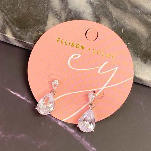 Crystal Clear Teardrop Earrings - Image 4