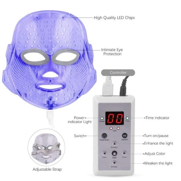 7 Colors LED Facial Mask Red Light Therapy Masks EMS Photon Therapy Face Neck Lifting Beauty Device Professional Facial Products Home Use Beauty Devices - Image 12