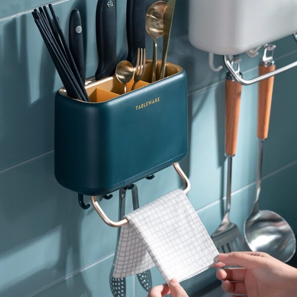 Wall-Mounted Multifunctional Chopsticks Storage Rack - Image 3