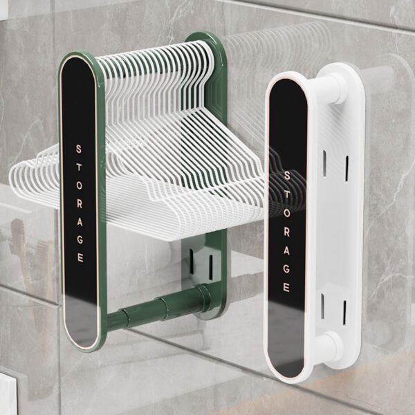 Wall-Mounted Retractable Coat Rack Storage Rack Without Holes - Image 4