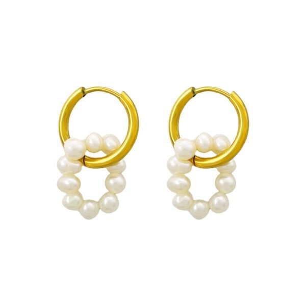 Retro French Luxury Detachable Freshwater Pearl Earrings - Image 5