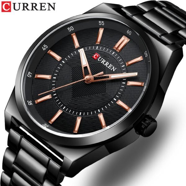 Men's Fashion Quartz Watch with Steel Band - Image 3