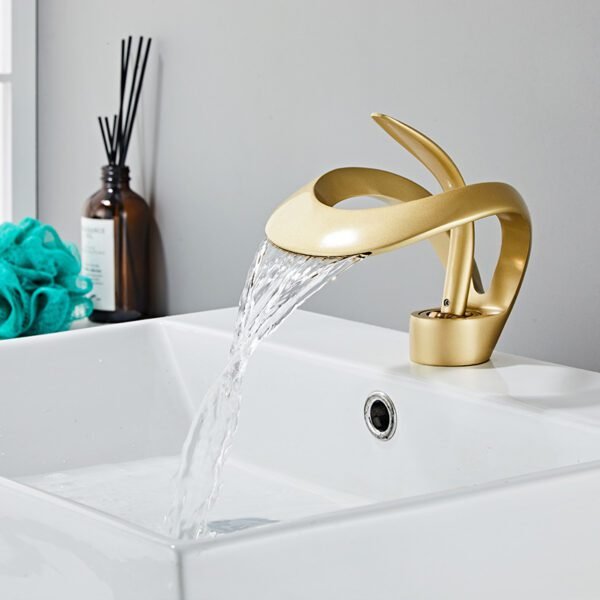Creative basin waterfall faucet basin faucet basin faucet hot and cold table basin faucet - Image 4