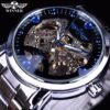 Stainless Steel Skeleton Watch