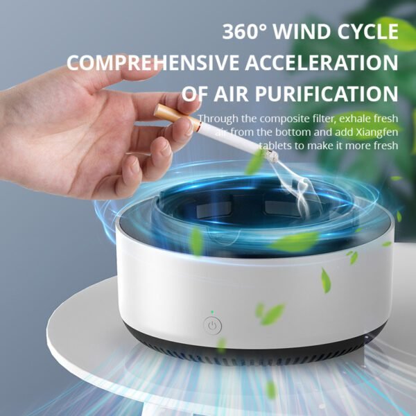 Small Self-Suction Anion Purifier & Dust Removal Ashtray - Image 2