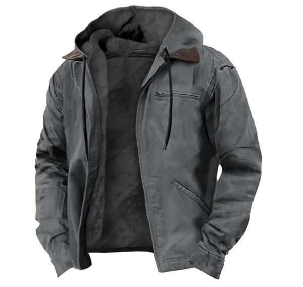 3D Printed Hooded Sweatshirt with Brown Lining - Image 6