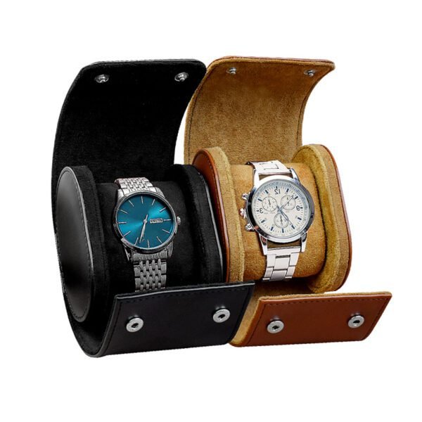 High-Grade PU Leather Portable Watch Storage Box - Image 2