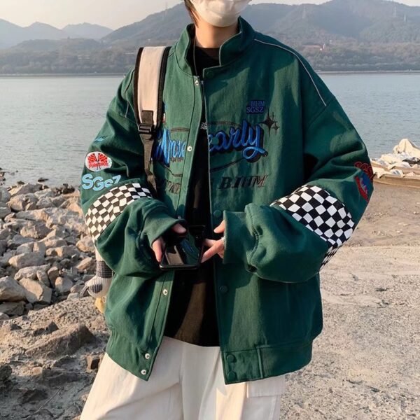 Men's Retro Racing Baseball Jacket - Image 4