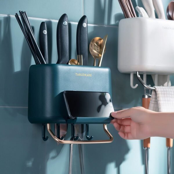 Wall-Mounted Multifunctional Chopsticks Storage Rack - Image 4