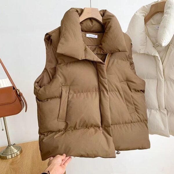 Women's Short Down Cotton Vest – Trendy and Versatile Jacket - Image 2