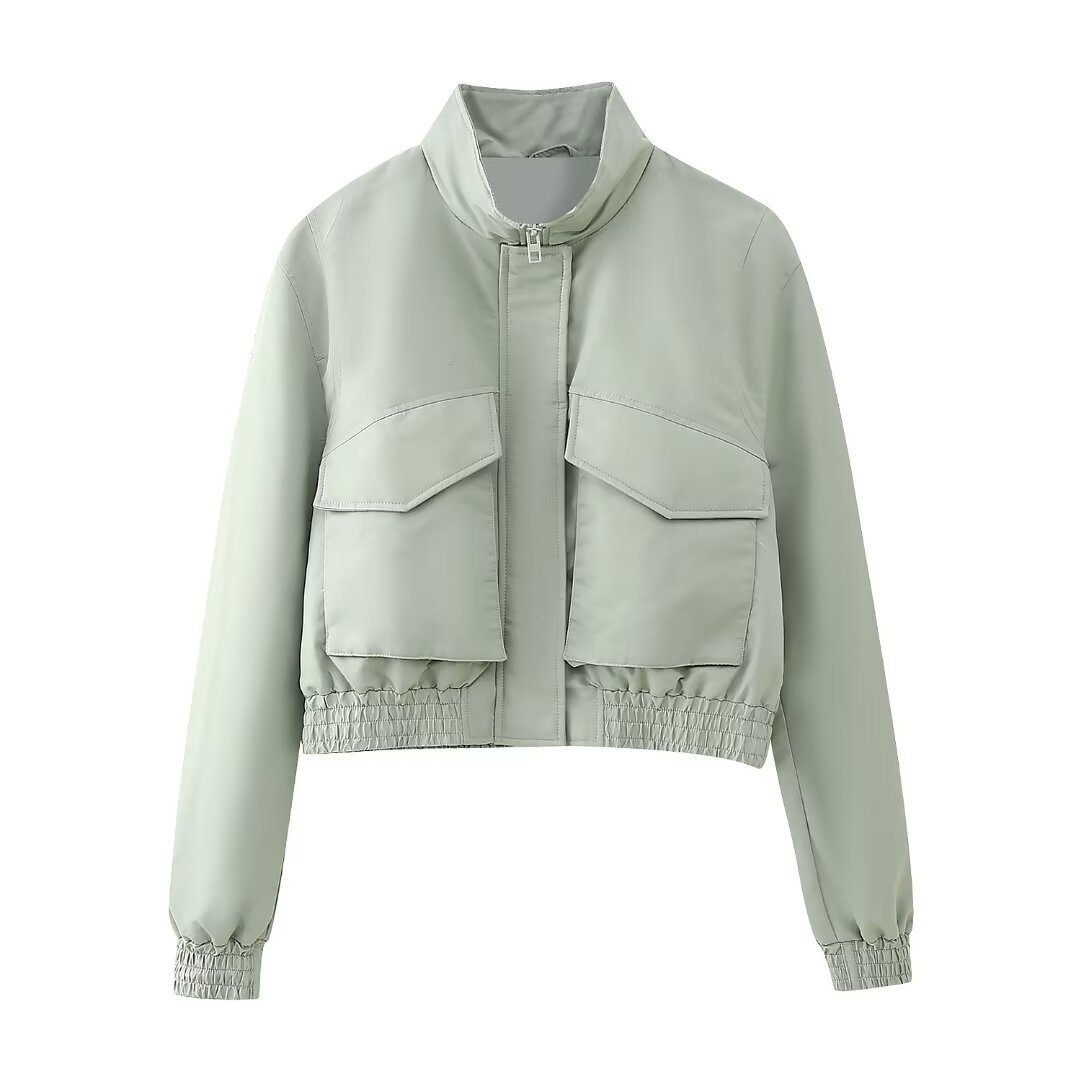 European and American women's zipper jacket+pants skirt set - Image 4