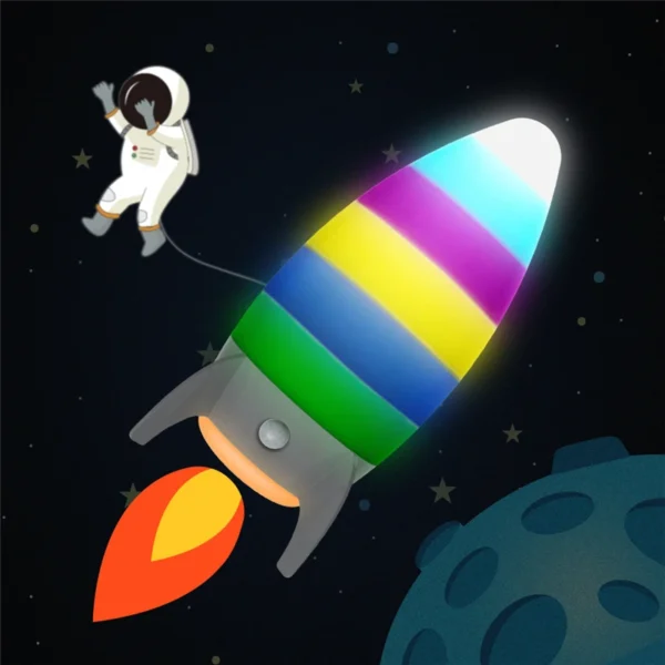 LED Rocket Lamp - RGB USB Night Light - Image 6