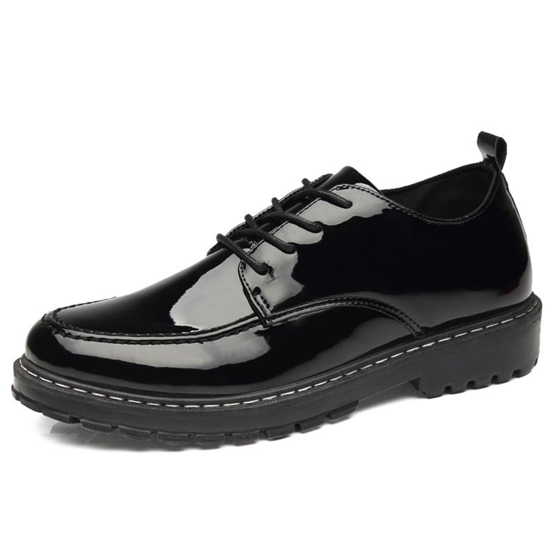 Bright Leather Business Shoes, Thick Soled - Image 5