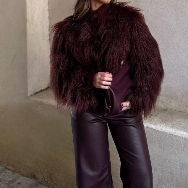 Artificial Fur Knitted Coat