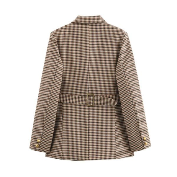 All Match Plaid Long Sleeve Blazer Top Spring Autumn - Image 2