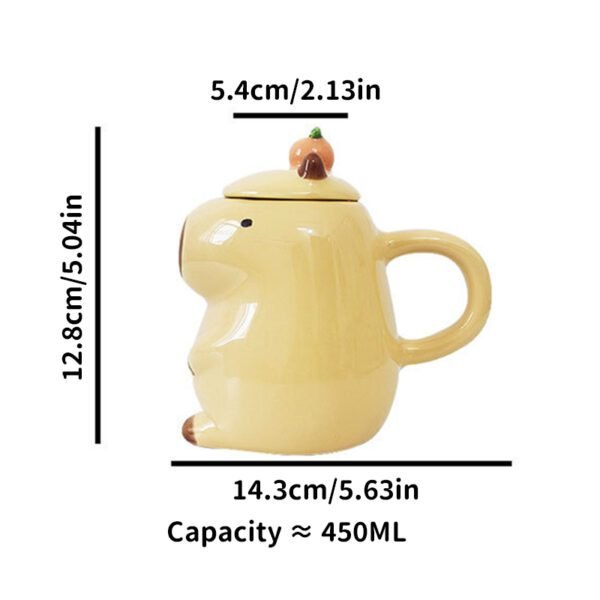 3D Capybara Mug Pair with Handles & Lids - Image 8