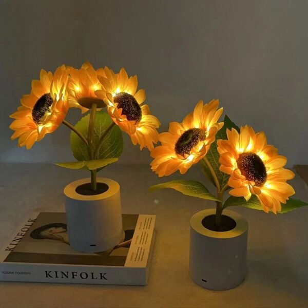 Sunflower LED Night Light – Rechargeable & Decorative - Image 3