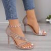 Rhinestone stiletto sandals