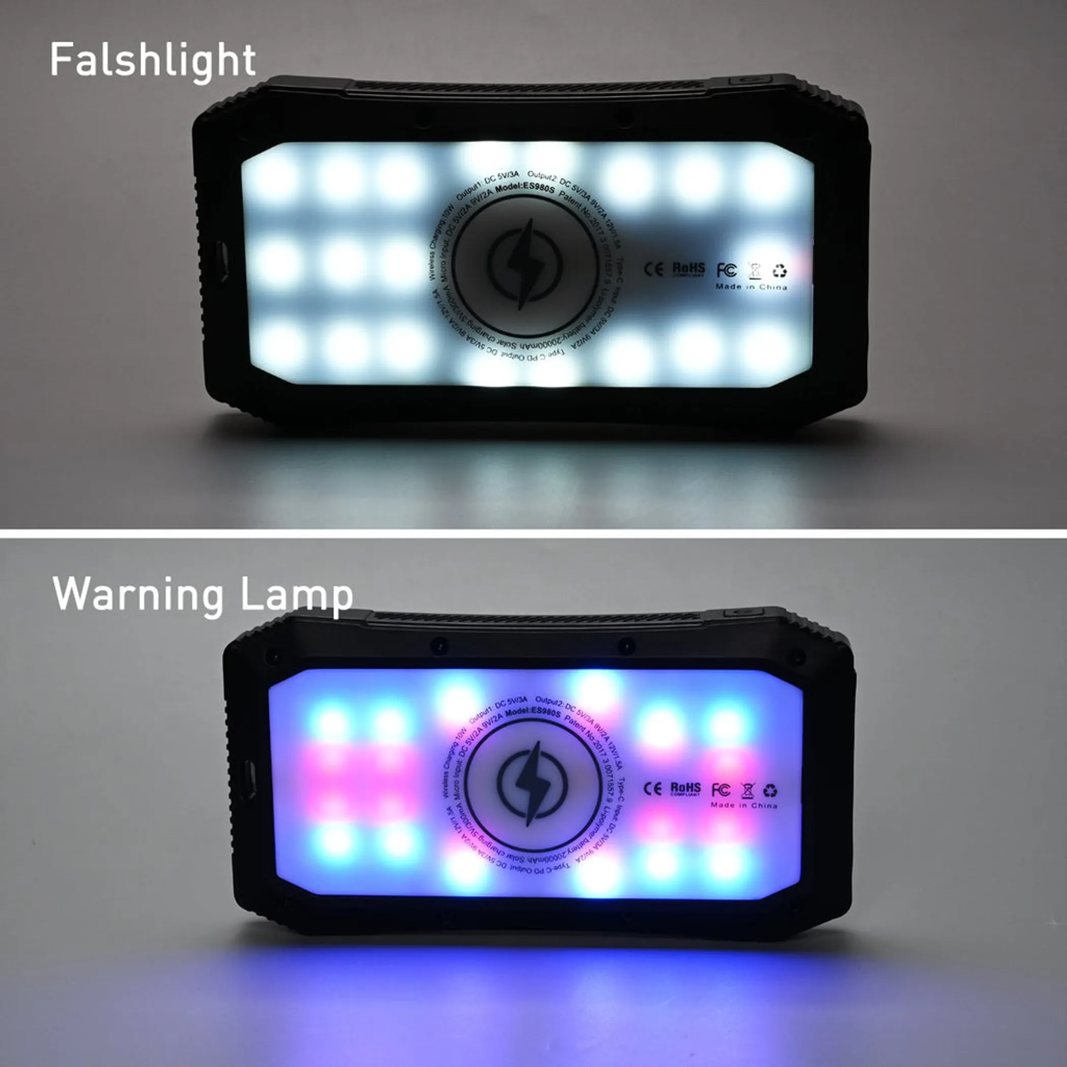 Sun Chaser Mini Solar Powered Wireless Phone Charger 10,000 mAh With LED Flood Light - Image 4