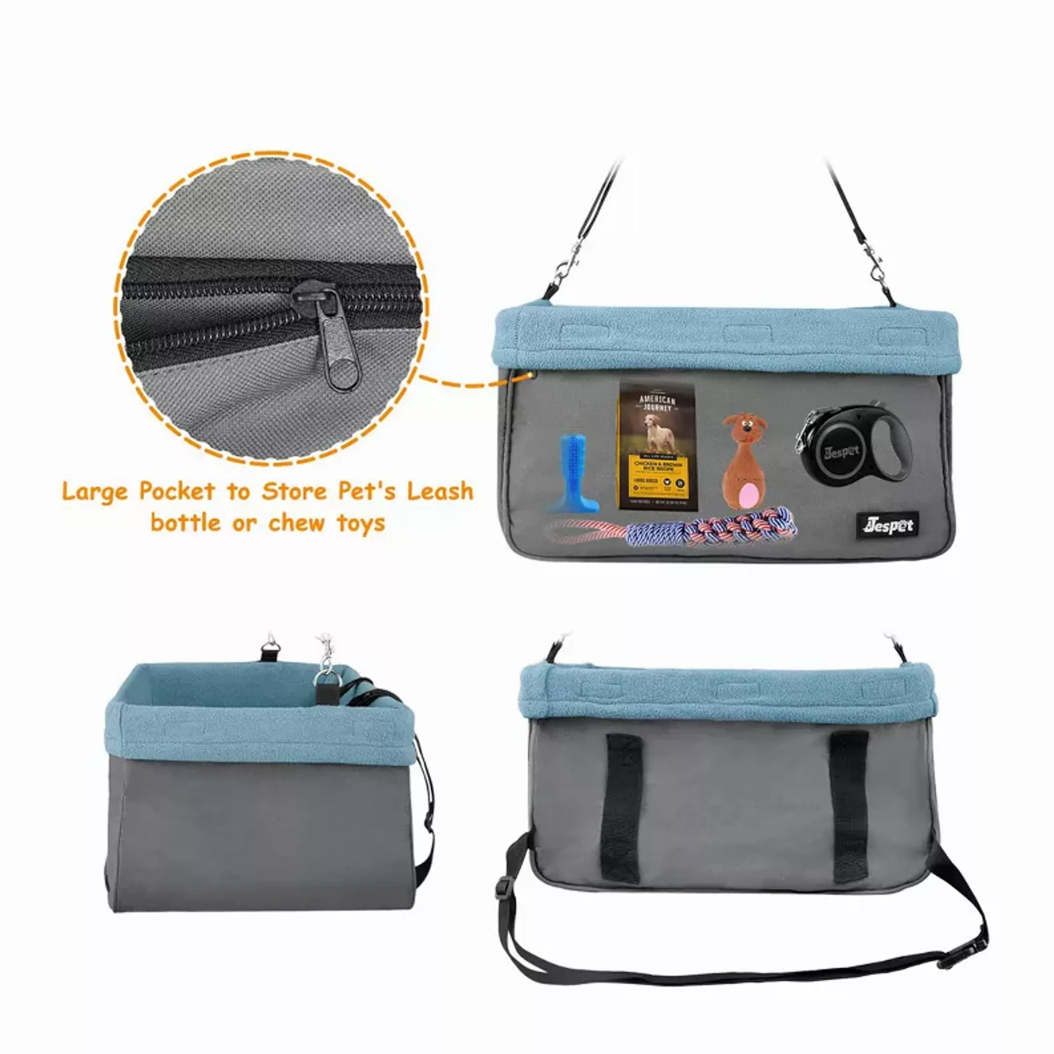 Dog Booster Car Seat for Small Dogs Portable Pet Travel Seat Carrier - Image 4