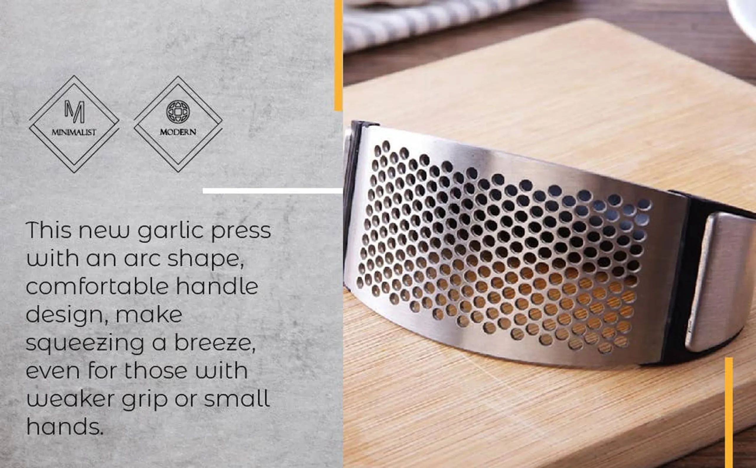 Stainless Steel Garlic Press Rocking Crusher Kitchen Tool - Image 4