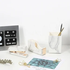Alternative view of Marble White Desk Kit