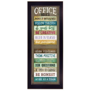 Alternative view of Office Rules Wall Art 4 Black Framed Print Decor