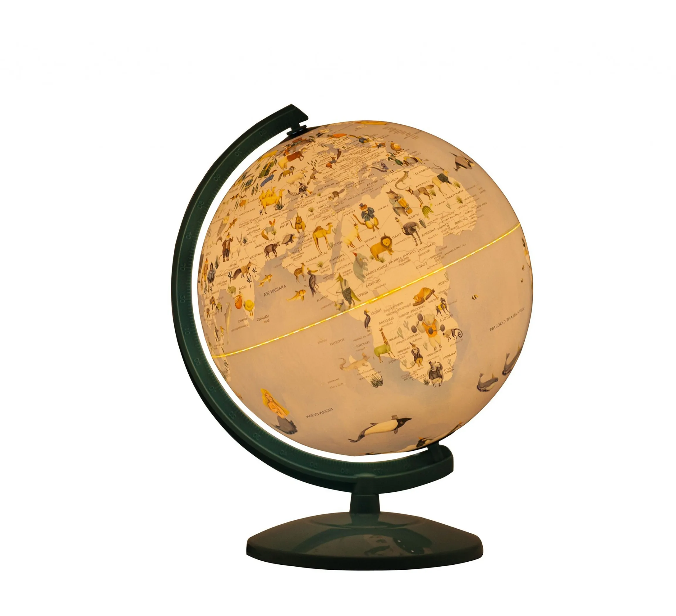 LED Acrylic World Globe with Animals Night Light Decor - Image 4