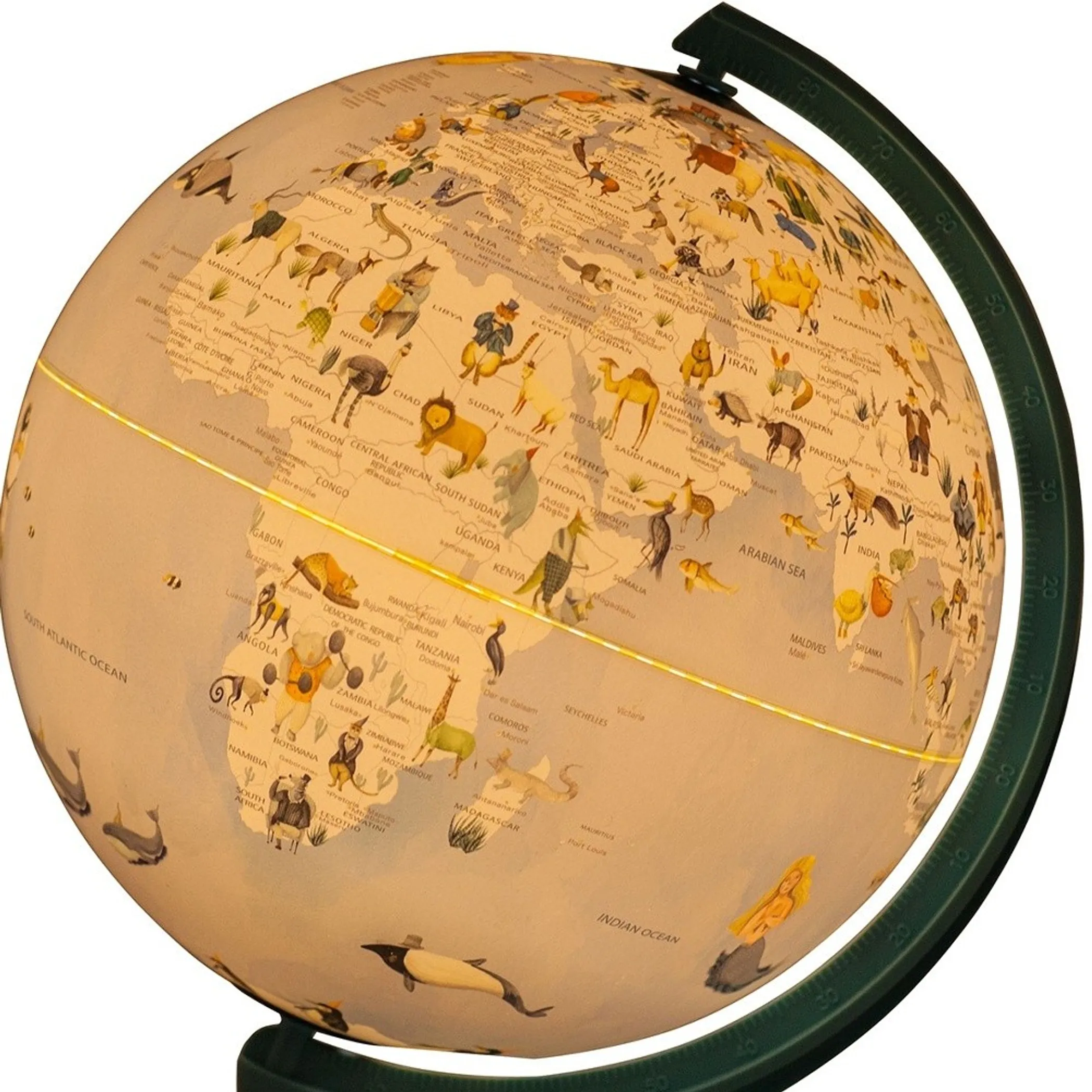 LED Acrylic World Globe with Animals Night Light Decor - Image 5