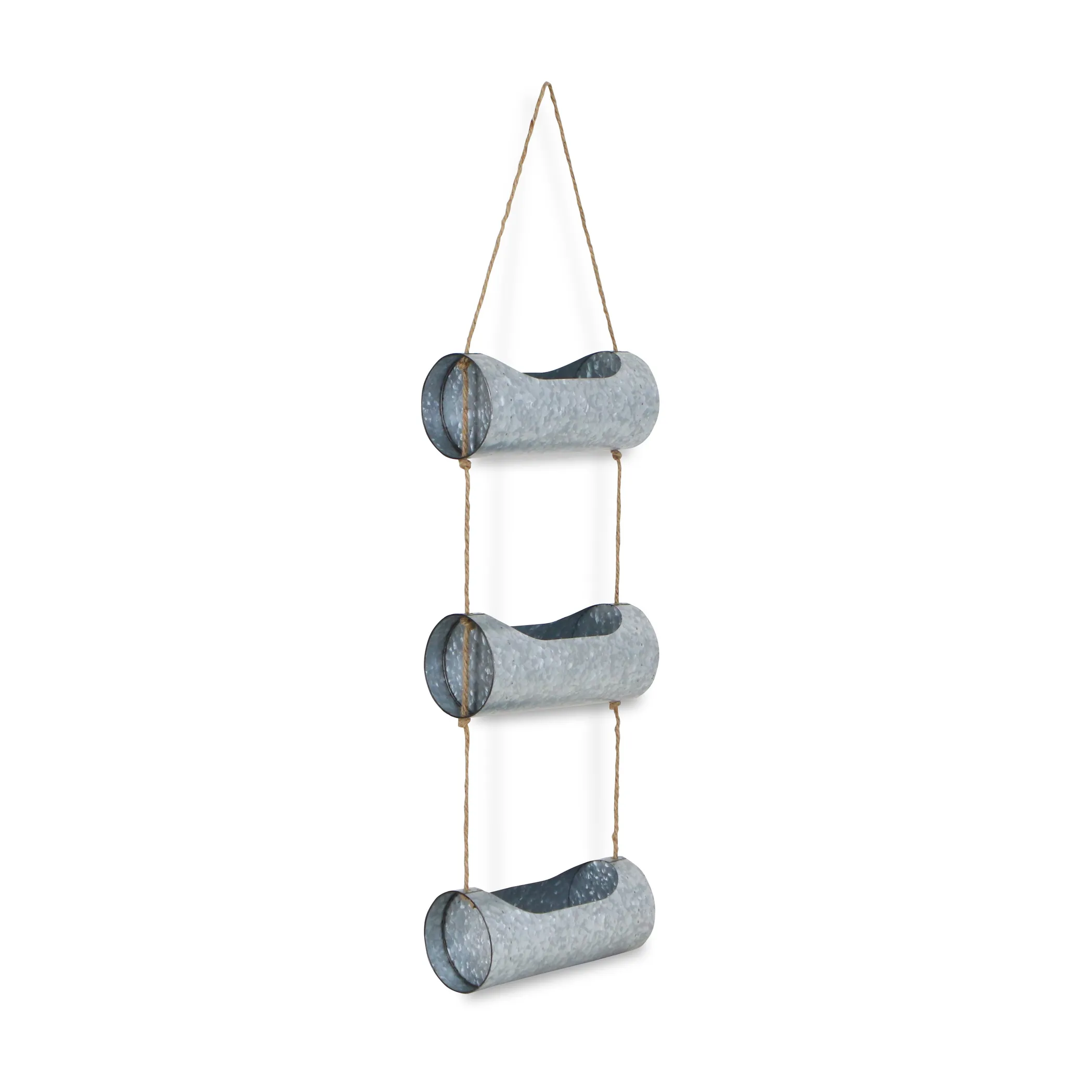 Galvanized Metal Three Tier Hanging Planter - Image 2
