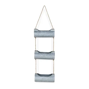 Galvanized Metal Three Tier Hanging Planter - Image 3
