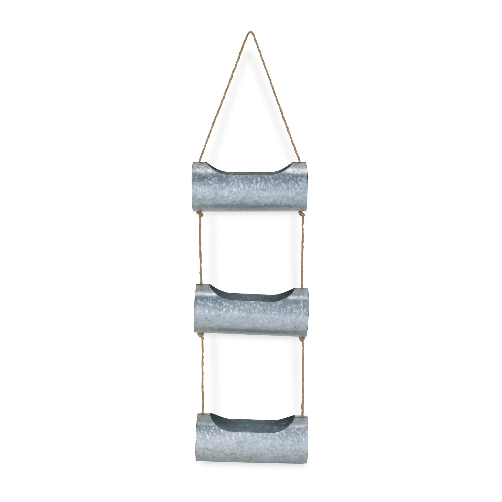 Galvanized Metal Three Tier Hanging Planter - Image 3