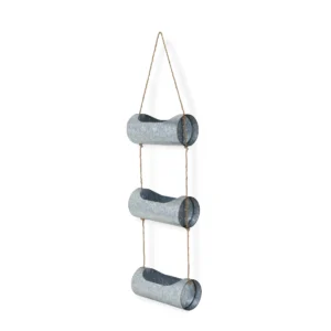 Galvanized Metal Three Tier Hanging Planter - Image 4