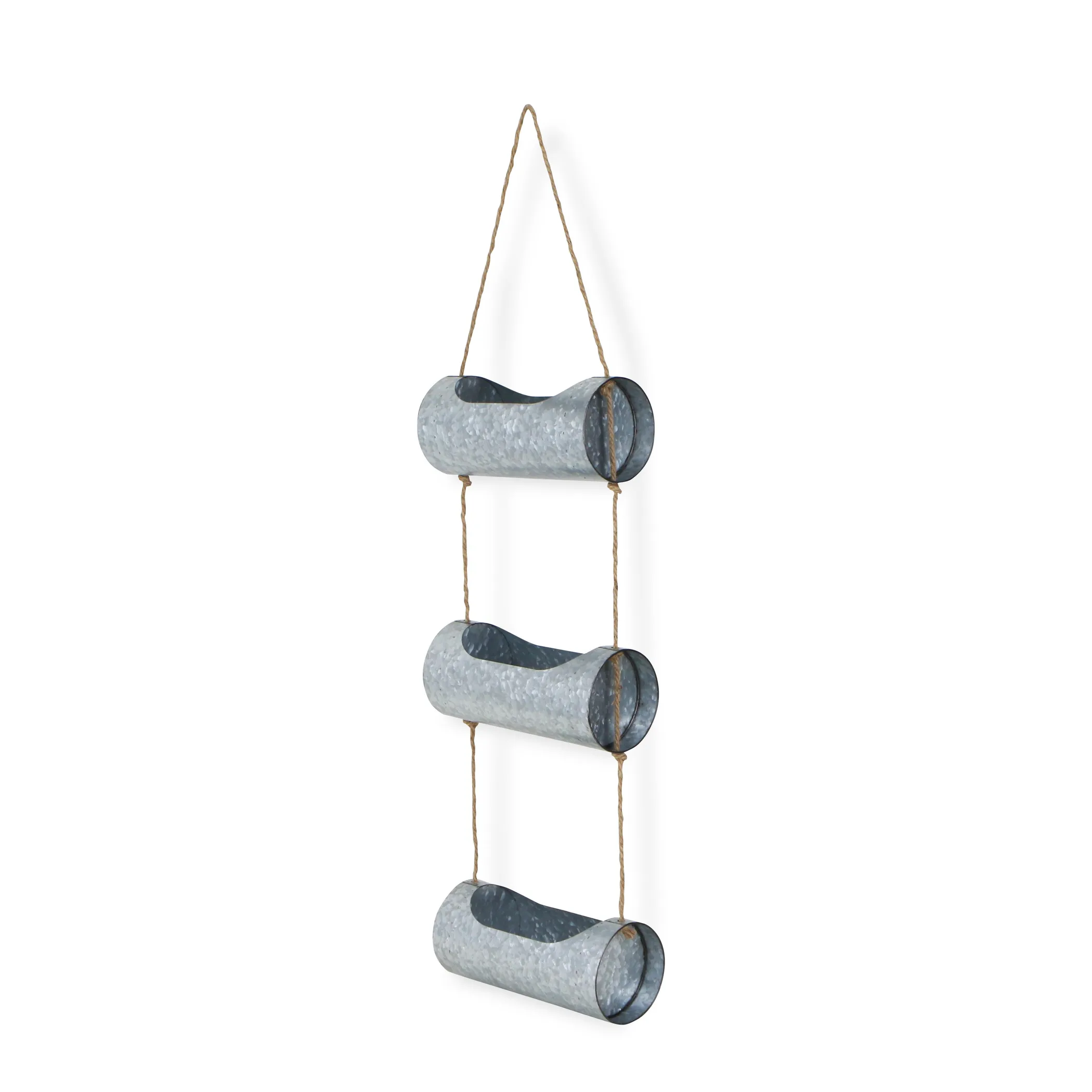 Galvanized Metal Three Tier Hanging Planter - Image 4