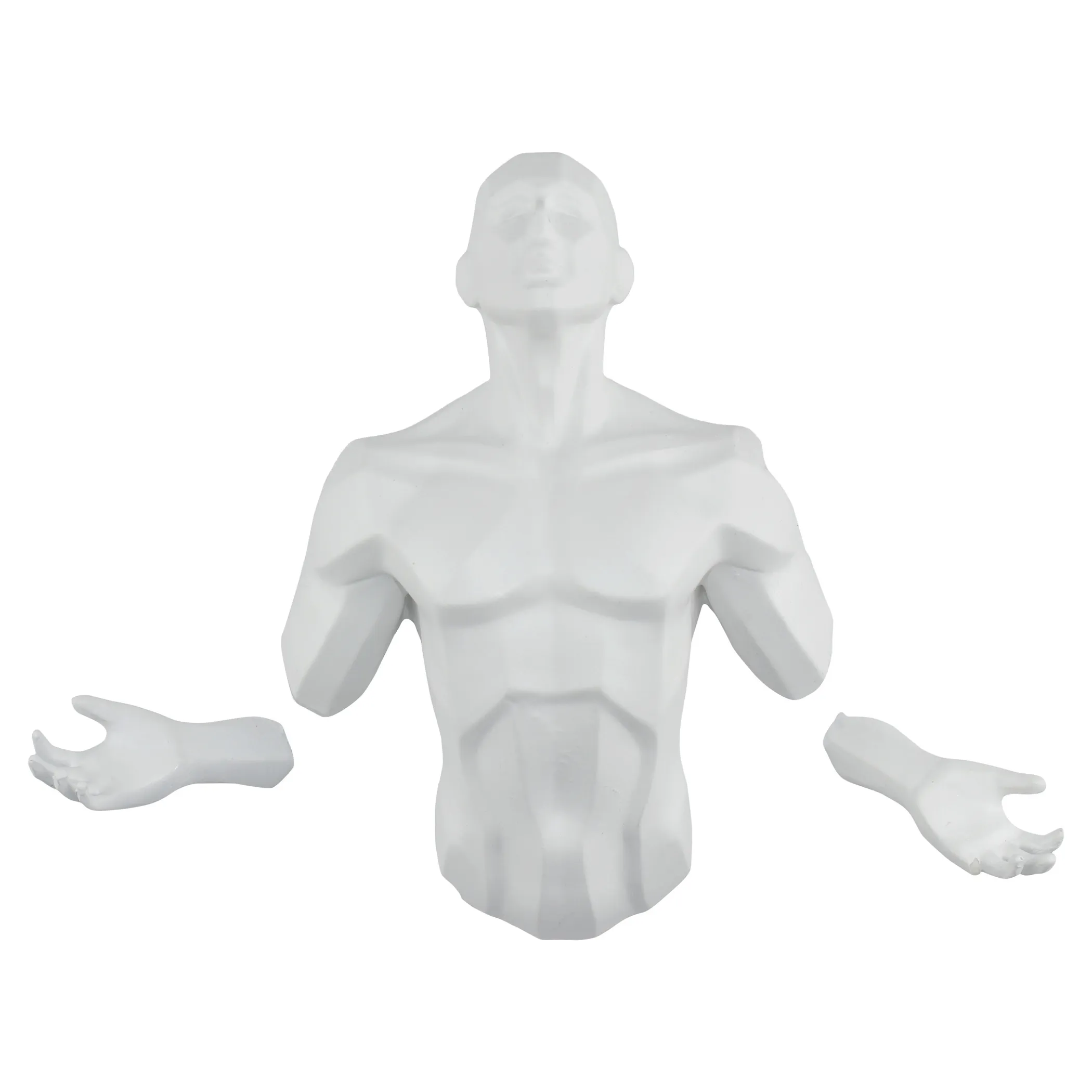 6" X 4" White Resin Bursting Man Hanging Dimensional Sculpture - Image 2