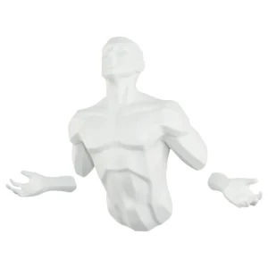 6" X 4" White Resin Bursting Man Hanging Dimensional Sculpture - Image 3