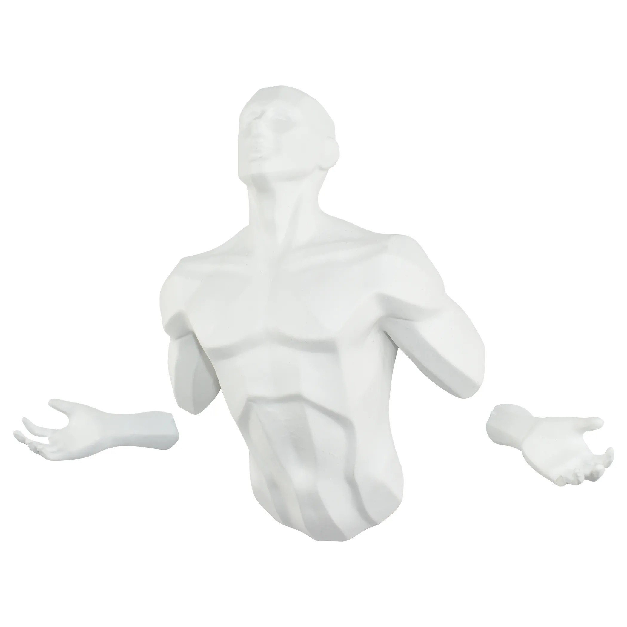 6" X 4" White Resin Bursting Man Hanging Dimensional Sculpture - Image 3