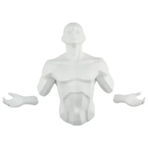6" X 4" White Resin Bursting Man Hanging Dimensional Sculpture - Image 4
