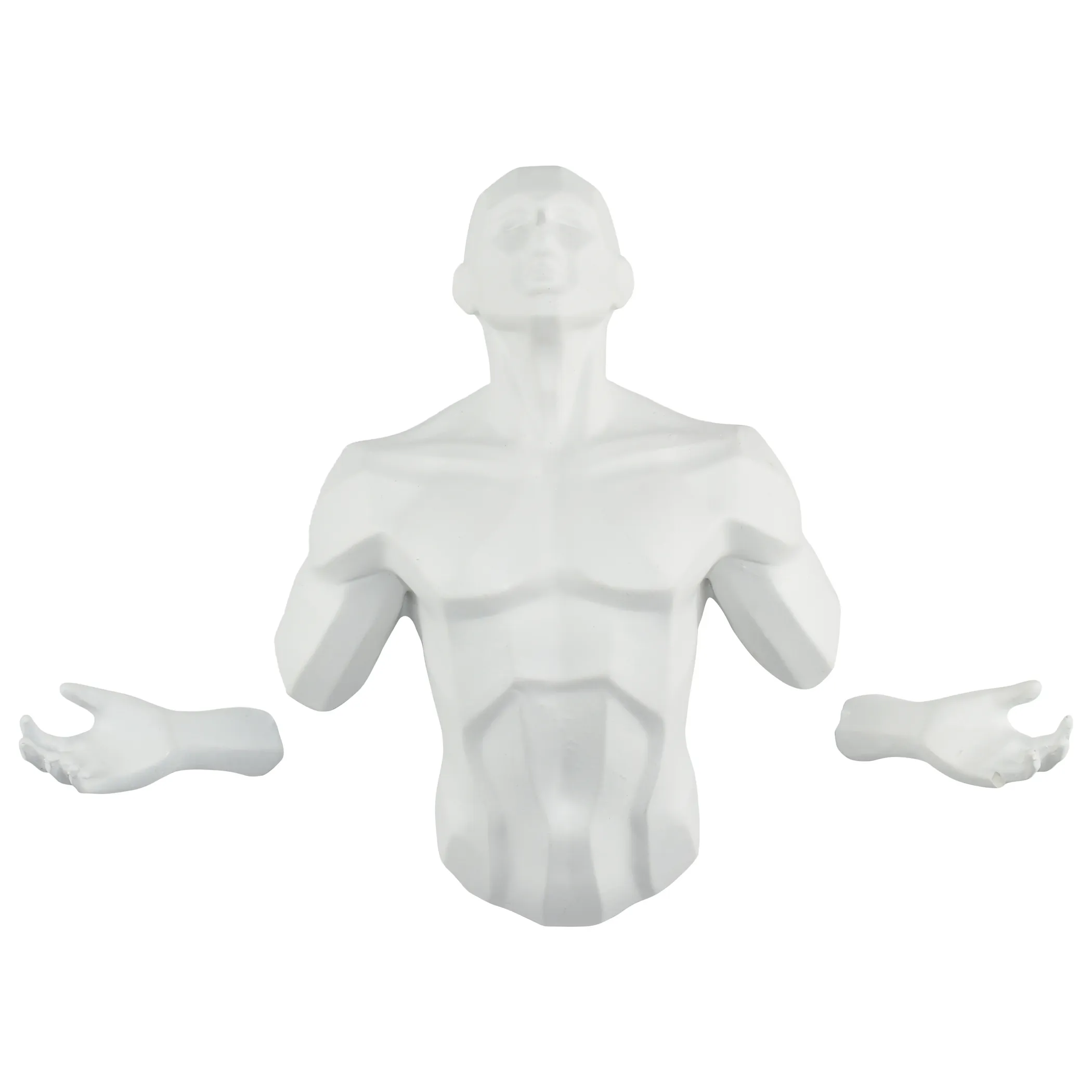 6" X 4" White Resin Bursting Man Hanging Dimensional Sculpture - Image 4