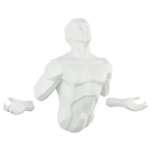 6" X 4" White Resin Bursting Man Hanging Dimensional Sculpture - Image 5