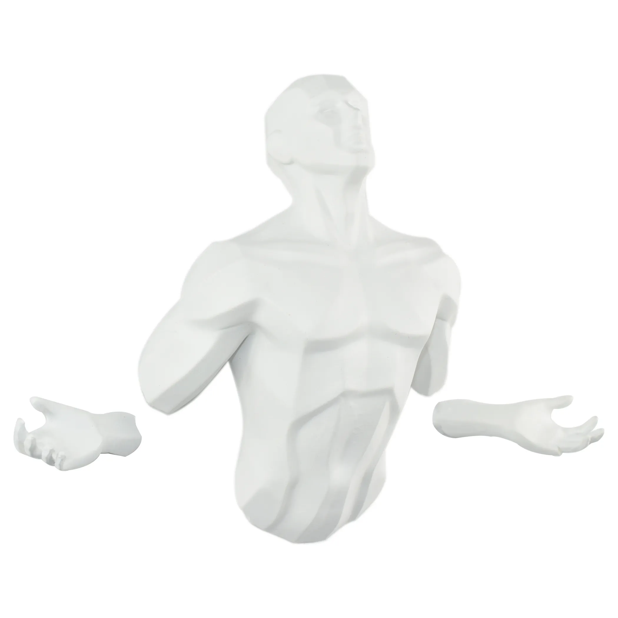 6" X 4" White Resin Bursting Man Hanging Dimensional Sculpture - Image 5