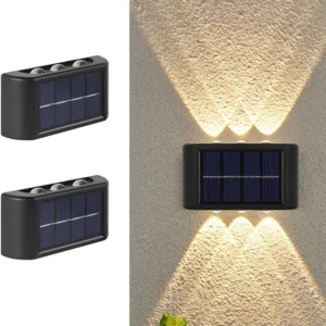 Solar Outdoor Wall Lights Waterproof LED Up Down Lighting 2 Pack - Image 4