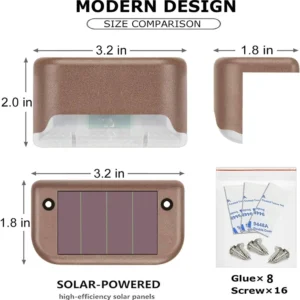 Solar Deck Lights 4 Pack Waterproof Outdoor LED - Image 3